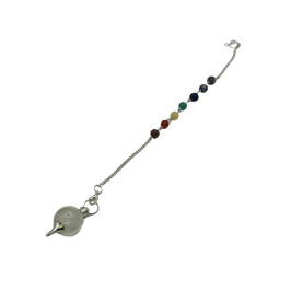 Bergkristallpendel mit Chakrakette