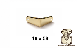 16 x 58 mm - Equerre de malle laiton massif