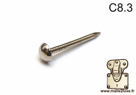 C8.3 - Clous Ø 8,3 mm laiton massif - Nickelé