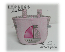 Lenkertasche Segelboot rosa/taupe