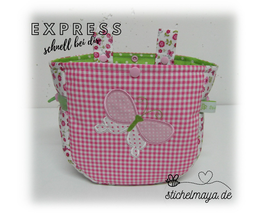 Lenkertasche Schmetterling pink/rosa/grün/weiß