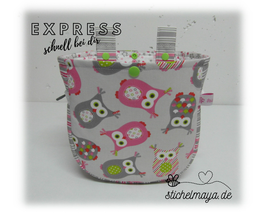 Lenkertasche Eulen rosa/grau/weiß