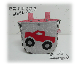 Lenkertasche Monstertruck grau/rot/schwarz