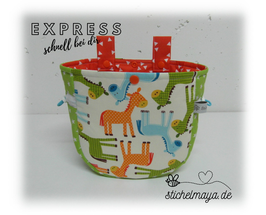 Lenkertasche Tiere orange/grün/weiß