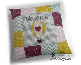Kissenbezug Heißluftballon beere/rosa/grün/grau/gelb