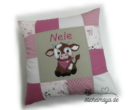 Kissenbezug Kälbchen beere/rosa/taupe