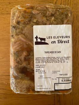 Tripes cuisinées à la mode de caen