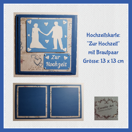 Karte Zur Hochzeit blau