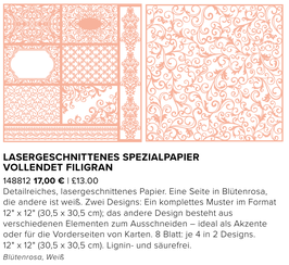 Lasergeschnittenes Spezialpapier Vollendet Filigran