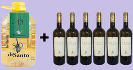 OFFERTA COMBO 6 bottiglie da 0,75cl di Falanghina Beneventano + 1 Tanica da 5Lt di Bianco "B"