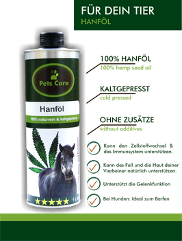 Hanföl PetsCare (kaltgepresst)