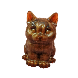 Figur Katze sitzend, braun
