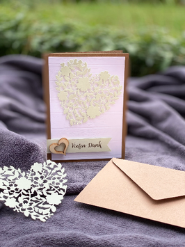 Hochzeitskarte Dankeskarte Herz grün