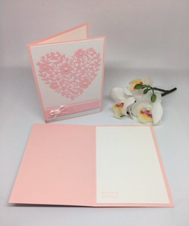 Hochzeitskarte "rosa Herz"