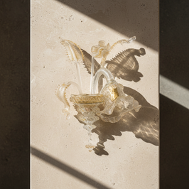 Applique 1 luce Veneziano Originale da parete in vetro di Murano con oro 1 luce