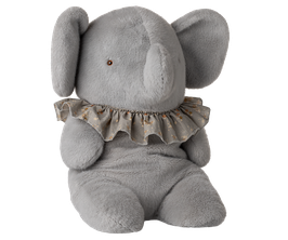 Plüschelefant Gross Blau/Grau