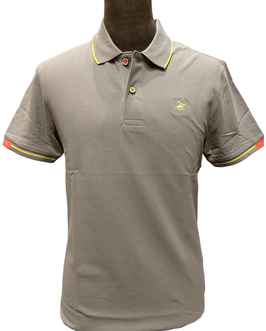 Polo bott. Beverly Hills logo piccolo grigio