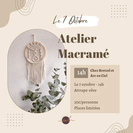 Atelier Macramé - Samedi 7 octobre à 14h