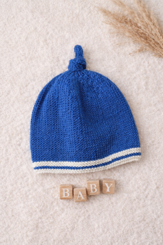 Strickmütze blau/weiss
