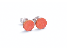 Schlichte Holzohrstecker rund – Pink Ivory Holz