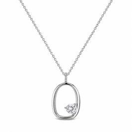 KI1131 Silberanhänger mit Zirkonia inkl. Kette