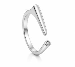 Edelstahl Ring mit Zirkonia RH446