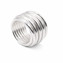 R1048 Silber Ring gewickelt