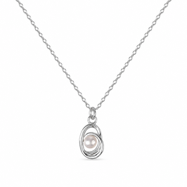 KI1130 Silberanhänger Kringel mit Süßwasserperle inkl. Kette
