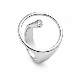 Edelstahl Ring mit Zirkonia RH452