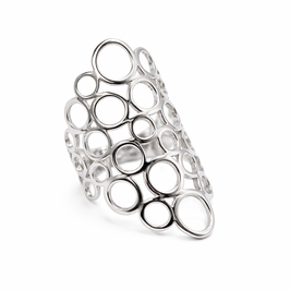 R1067 Silberring Kreisdesign breit