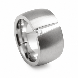 Edelstahlring mit Zirkonia RH405