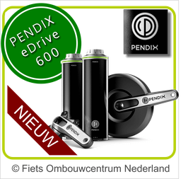 Pendix eDrive600: Direct-Drive MIDDENMOTOR met 2 stuks 300Watt-uur bidon accu's