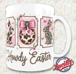 Mug Pâques Western Howdy Lapins