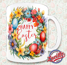 Mug Pâques Couronne Fleurs Oeufs