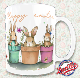Mug Pâques Happy Easter Bunny en Pot