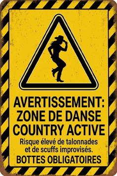 Plaque déco Zone Danse Country