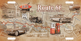Plaque Immat Route 66 Map