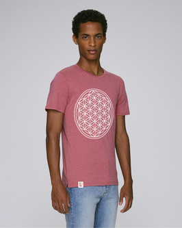 HEATHER CRANBERRY SHIRT  |   FLOWER OF LIFE   |   WHITE
