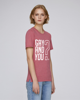 HEATHER CRANBERRY SHIRT  |   GAY AND YOU?   |   WHITE