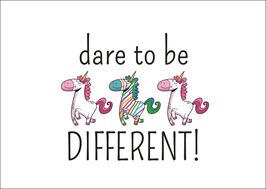 Postkarte dare to bei different