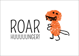 Postkarte Roar HUUUUUNGER! - Dino