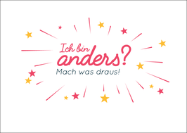 Postkarte Ich bin anders? Mach was draus! - Sterne