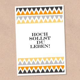 Postkarte -Hoch Leben-