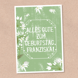 Postkarte -Vintage Flowers 2- individualisierbar