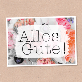 Postkarte -Alles Gute Blumen 2-