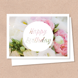 Klappkarte -Happy Birthday Blumen-