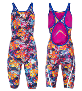 Traje de baño de competencia NERO FIT2 Kneeskin Tropical Azul