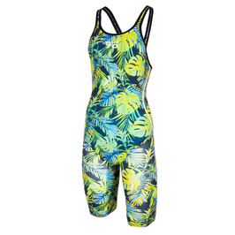 Traje de baño de competencia NERO FIT2 Kneeskin Tropical Verde