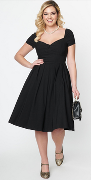Unique Vintage Kleid Midge schwarz