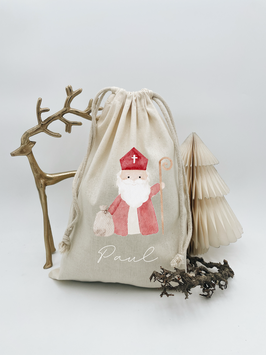 Nikolaussackerl aus BIO-Baumwolle -Nikolaus mit Namen-